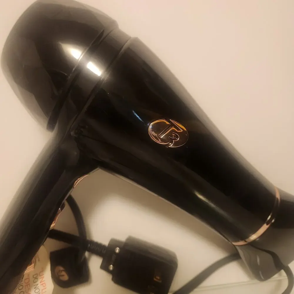 T3 Cura Luxe Professional Ionic Hair Dryer in Black/Rose Gold 76840 Excellent